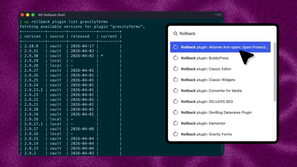 What’s New in WP Rollback Pro 1.4: Roll Back with CLI or Command Palette
